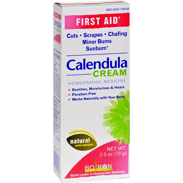 Calendula Cream (First Aid), vertical, 2.5 oz (70 Grams) , Brand_Boiron Form_Cream Size_2.5 Oz