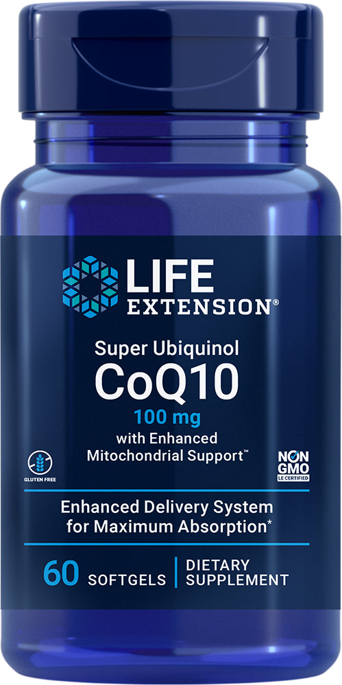 Ubiquinol CoQ10 with Enhanced Mitochondrial Support, 100 mg, 60 Softgels , Brand_Life Extension Potency_100 mg Size_60 Softgels