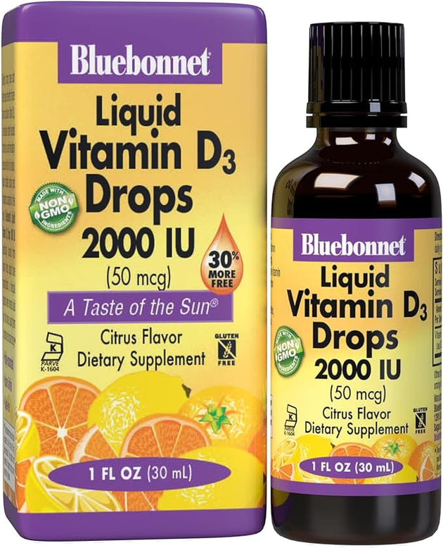 Liquid Vitamin D3 Drops 2000 IU, Natural Citrus Flavor, 1 Fl Oz ,