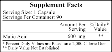 Malic Acid 600 mg, 90 caps ,