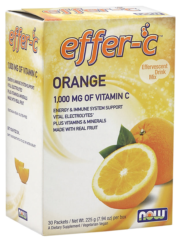 Effer-C Orange Packets, 30 Packets , Brand_NOW Foods Form_Powder Packets Size_30 Counnt