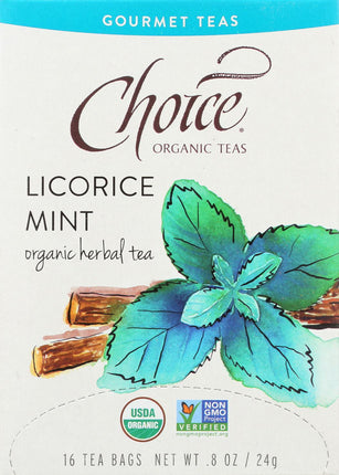 Oragnic Herbal LIcorice Mint Tea, 16 Tea Bags , Brand_Choice Organic Teas Form_Tea Bags Size_16 Count