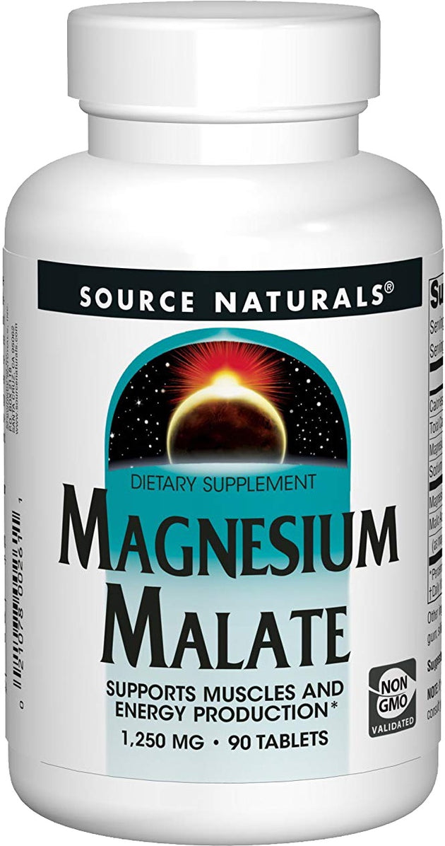 Magnesium Malate 1,250 mg, 90 Tablets , Brand_Source Naturals Form_Tablets Potency_1250 mg Size_90 Tabs
