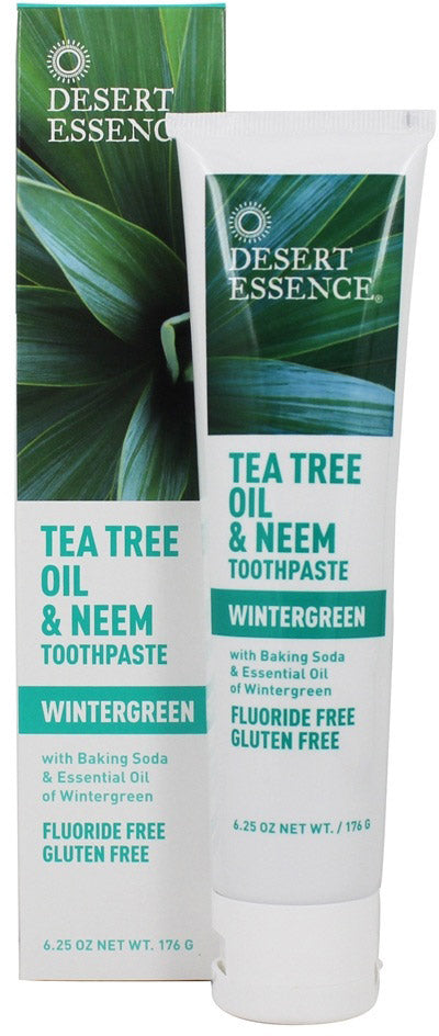 Tea Tree Oil & Neem Fluoride-Free Toothpaste, Wintergreen Flavor, 6.25 Oz (176 g) Toothpaste , 20% Off - Everyday [On]