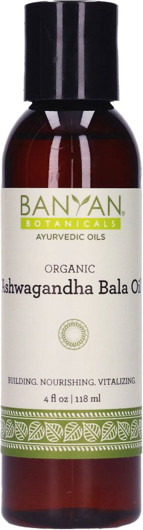 Ashwagandha Bala (Organic), 4 Fl Oz (120 mL) Oil , Ayurveda Ayurveda Virya_Warming Brand_Banyan Botanicals Form_Oil Size_4 Fl Oz