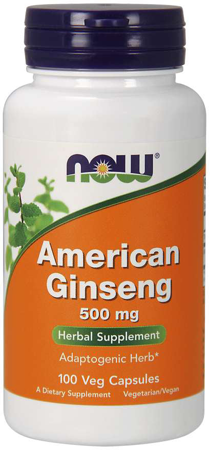 American Ginseng 500 mg, 100 Veg Capsules , Brand_NOW Foods Form_Veg Capsules Potency_500 mg Size_100 Caps