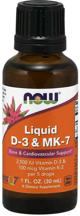 Liquid D-3 & MK-7, 1 Fl Oz , Brand_NOW Foods Form_Liquid Size_1 Fl Oz