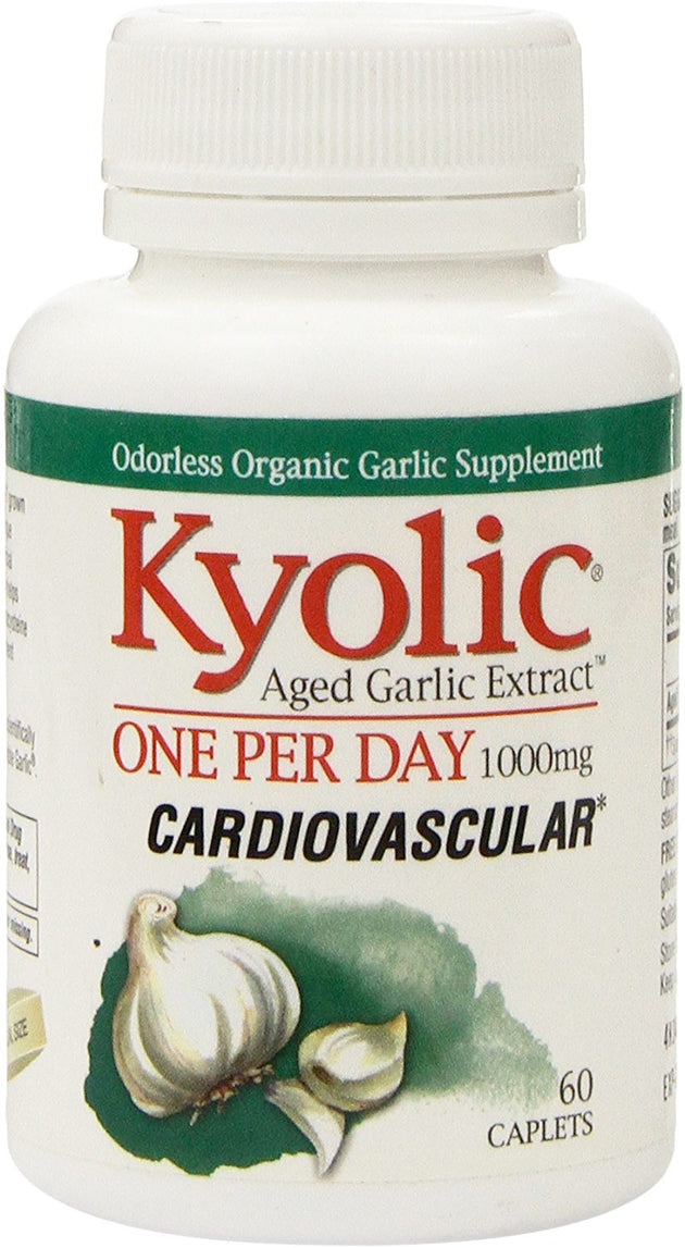 Aged Garlic Extract™ One Per Day Cardiovascular, 1000 mg, 60 Caplets , Brand_Kyolic Potency_1000 mg Size_60 Caps