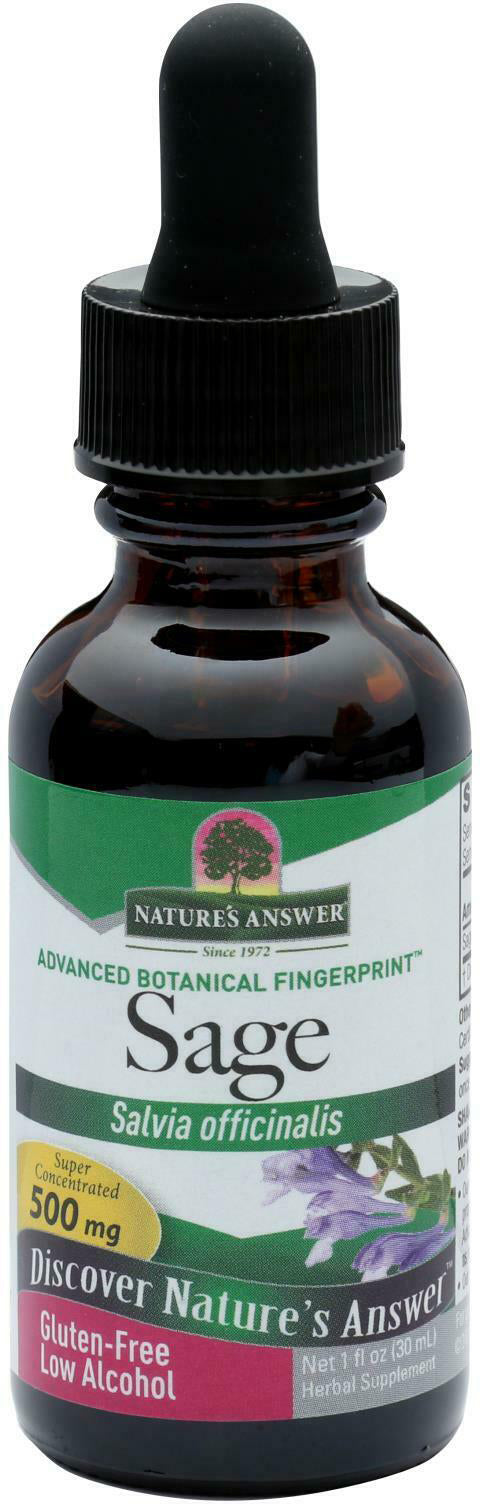Sage, 500 mg, 1 Fl Oz (30 mL) Liquid , Brand_Nature's Answer Form_Liquid Potency_500 mg Size_1 Fl Oz