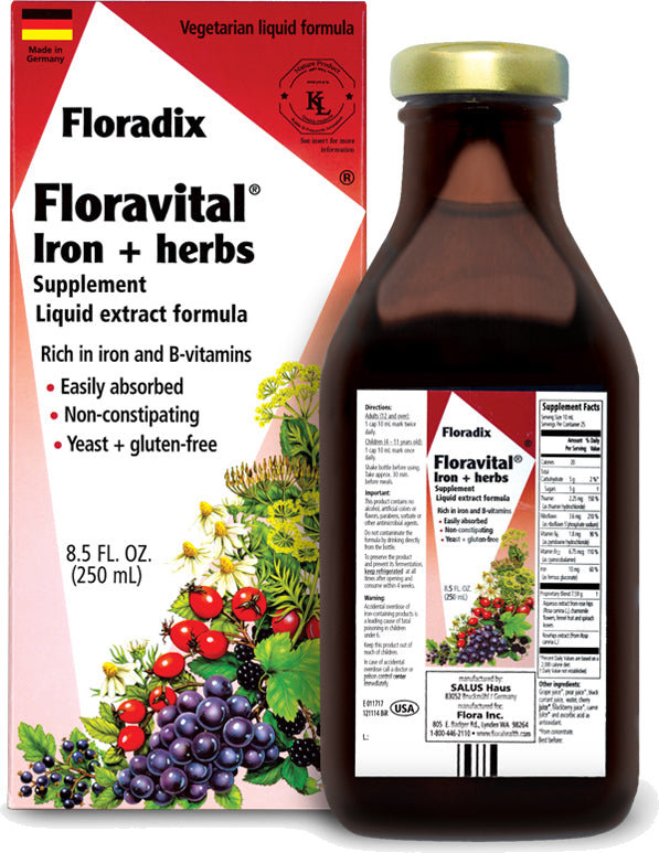 Floravital® Iron + Herbs, 8.5 fl oz , Brand_Flora Form_Liquid Size_8.5 Fl Oz