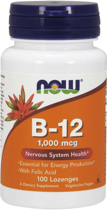 Vitamin B-12 1000 mcg, 250 Lozenges , Brand_NOW Foods Form_Lozenges Potency_1000 mcg Size_250 Lozenges
