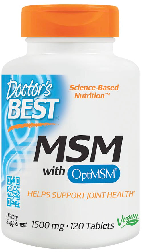 MSM with OptiMSM, 1500 mg, 120 Tablets , Brand_Doctor's Best Form_Tablets Potency_500 mg Size_120 Tabs