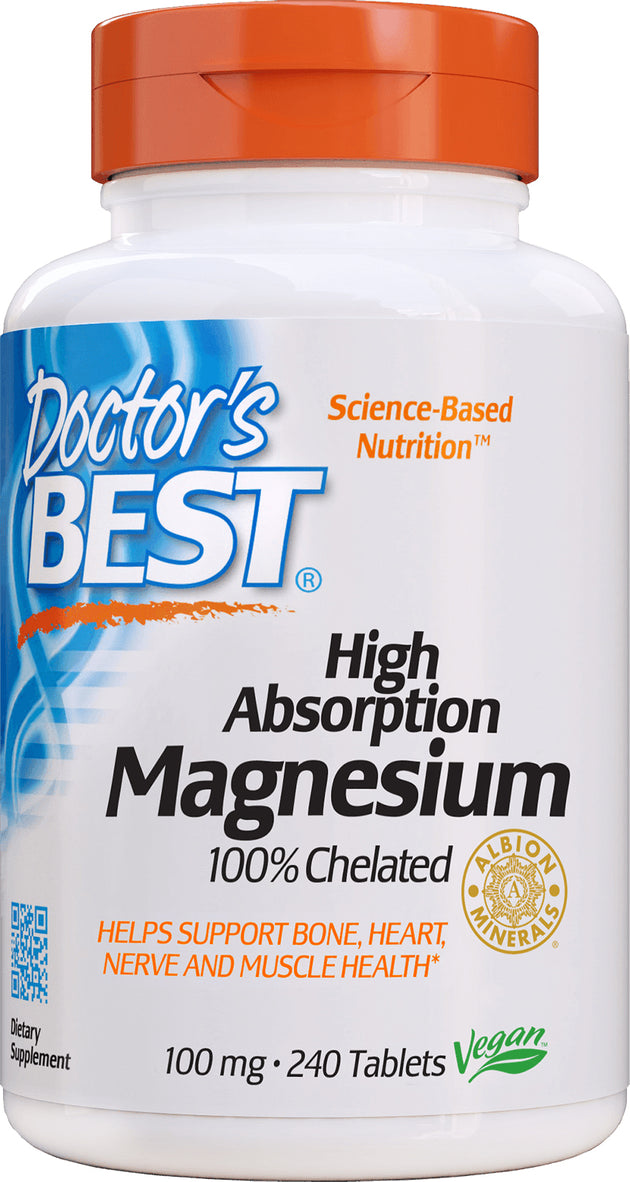 High Absorption Magnesium 100 mg Elemental, 240 Tablets , Brand_Doctor's Best Potency_100 mg Size_240 Tabs