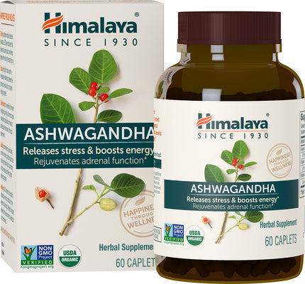 Ashwagandha, 60 Caplets , Brand_Himalaya Herbal Healthcare Form_Caplets Size_60 Caps