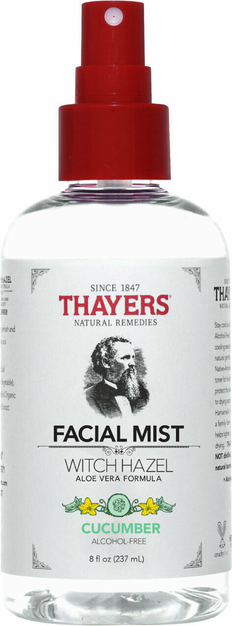 Witch Hazel Aloe Vera Formula Facial Mist (Alcohol-Free Toner), Cucumber Fragrance, 8 Fl Oz (237 mL) Liquid , Brand_Thayers Form_Liquid Size_8 Fl Oz