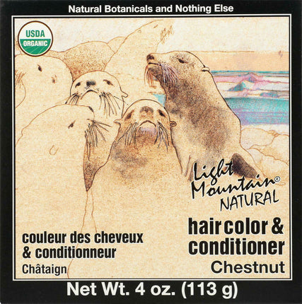 Natural Hair Color & Conditioner, Chestnut, 4 Oz (113 g) , Brand_Light Mountain Form_Hair Dye Size_4 Oz