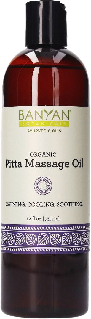 Pitta Massage Oil (Organic), 12 Fl Oz (340 g) Oil , Ayurveda Ayurveda Virya_Cooling Brand_Banyan Botanicals Form_Oil Size_12 Fl Oz