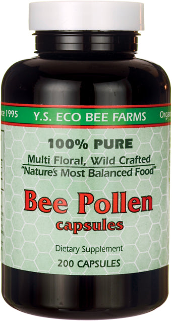 Multi Floral Wild Crafted Bee Pollen capsules, 200 Capsules , Brand_Ys Oganic Bee Farm Form_Capsules Size_200 Caps
