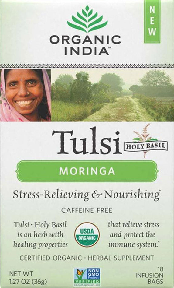 Tulsi Moringa, 1.27 Ounce (36 g) 1 Tea Bags , Brand_Organic India Form_Tea Bags Size_1.27 Oz