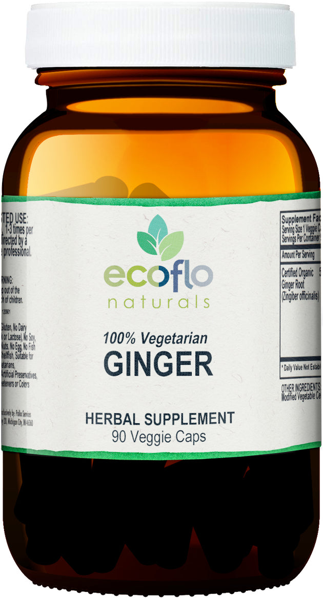 Ginger, 90 Capsules , BOGO Mix and Match BOGO Sale Brand_Ecoflo Naturals Ecoflo Immune Product Form_Capsules Size_90 Caps