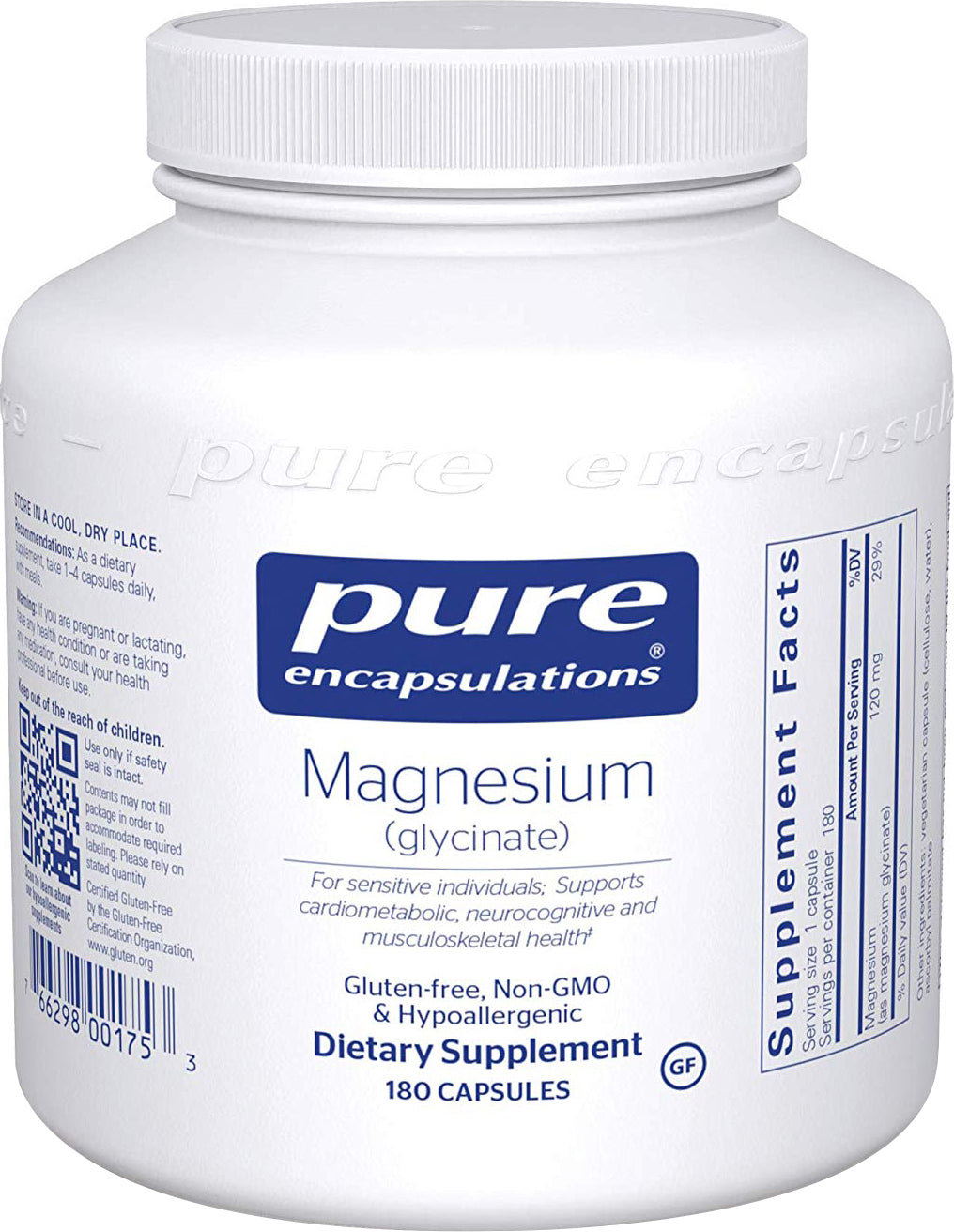 Magnesium (glycinate), 180 Capsules , Brand_Pure Encapsulations caps Form_Capsules Not Emersons Size_180 Caps