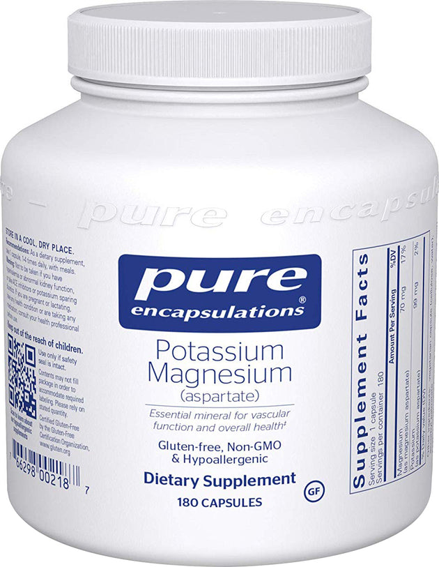 Potassium Magnesium (aspartate), 180 Capsules , Brand_Pure Encapsulations Form_Capsules Not Emersons Size_180 Caps