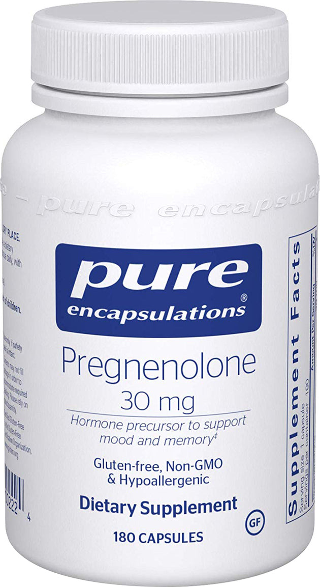 Pregnenolone 30 mg, 180 Capsules , Brand_Pure Encapsulations Form_Capsules Not Emersons Potency_30 mg Size_180 Caps