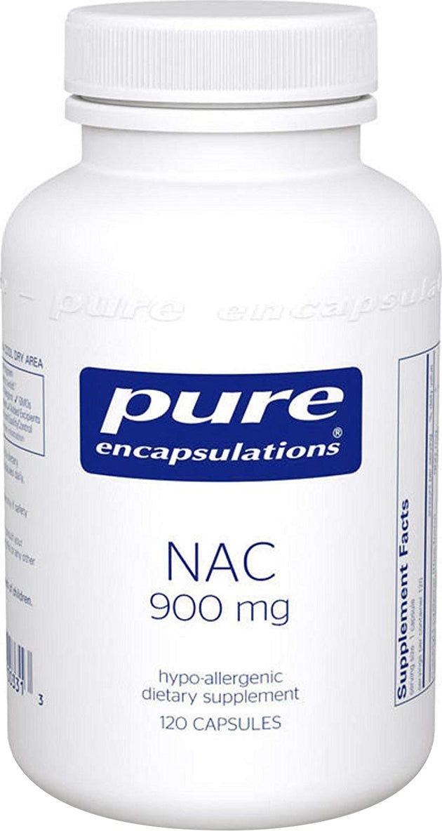 NAC (n-acetyl-l-cysteine) 900 mg, 120 Capsules , Brand_Pure Encapsulations Form_Capsules Not Emersons Potency_900 mg Size_120 Caps