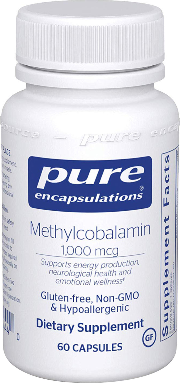 Methylcobalamin 1,000 mcg, 60 Capsules , Brand_Pure Encapsulations Form_Capsules Not Emersons Potency_1000 mcg Size_60 Caps