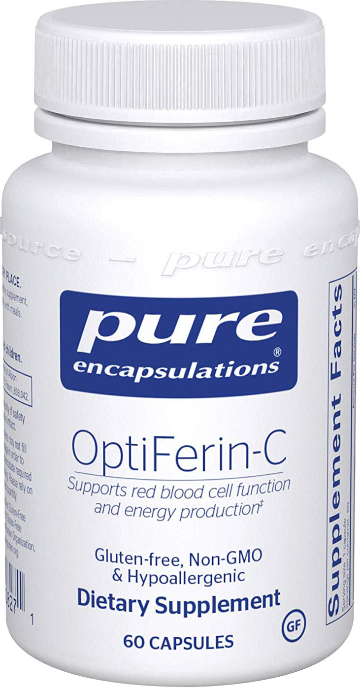 OptiFerin-C, 60 Capsules , Athletic Performance Brand_Pure Encapsulations caps Energy Support Form_Capsules Hypoallergenic Iron Support Not Emersons Requires Consultation Size_60 Caps Size_60 Capsules Vegan