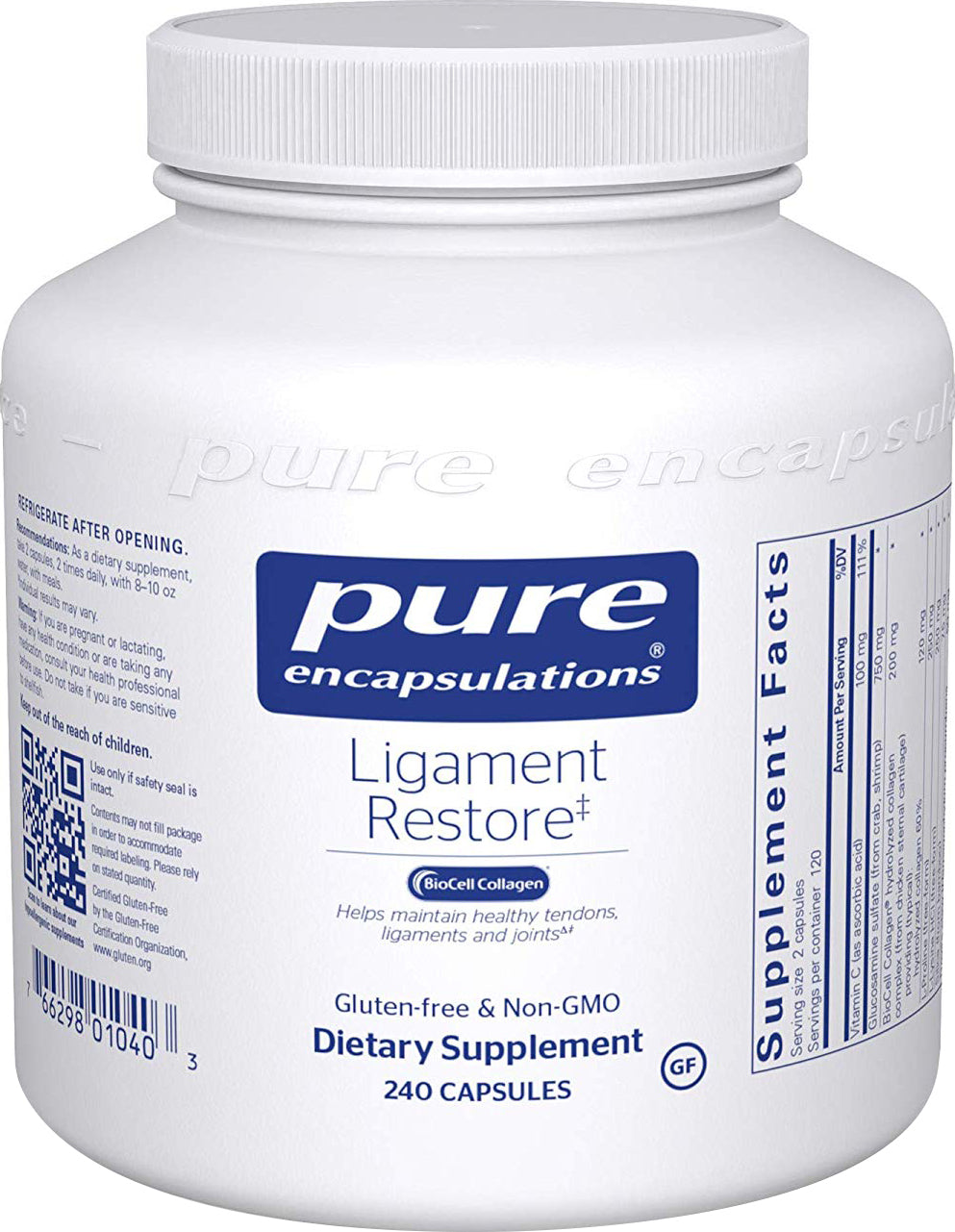 Ligament Restore‡, 240 Capsules , Brand_Pure Encapsulations caps Form_Capsules Not Emersons Size_240 Caps