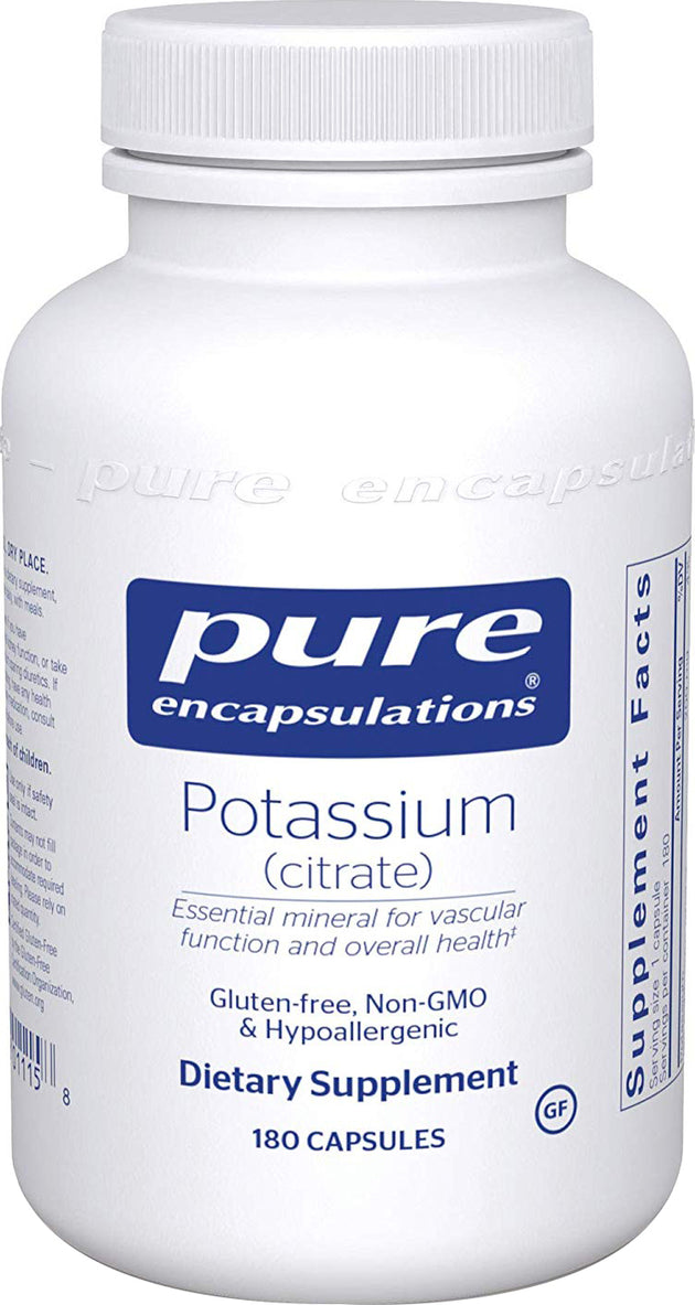 Potassium (citrate), 180 Capsules , Brand_Pure Encapsulations Form_Capsules Not Emersons Size_180 Caps