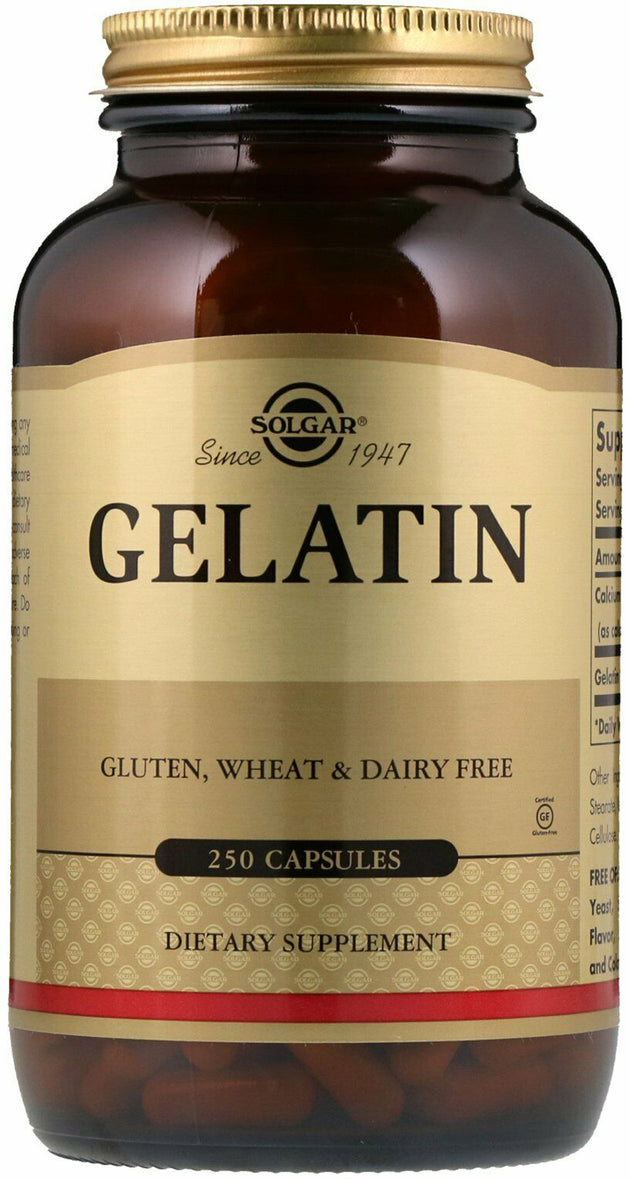 Gelatin, 250 Capsules , Brand_Solgar Form_Capsules Size_250 Caps
