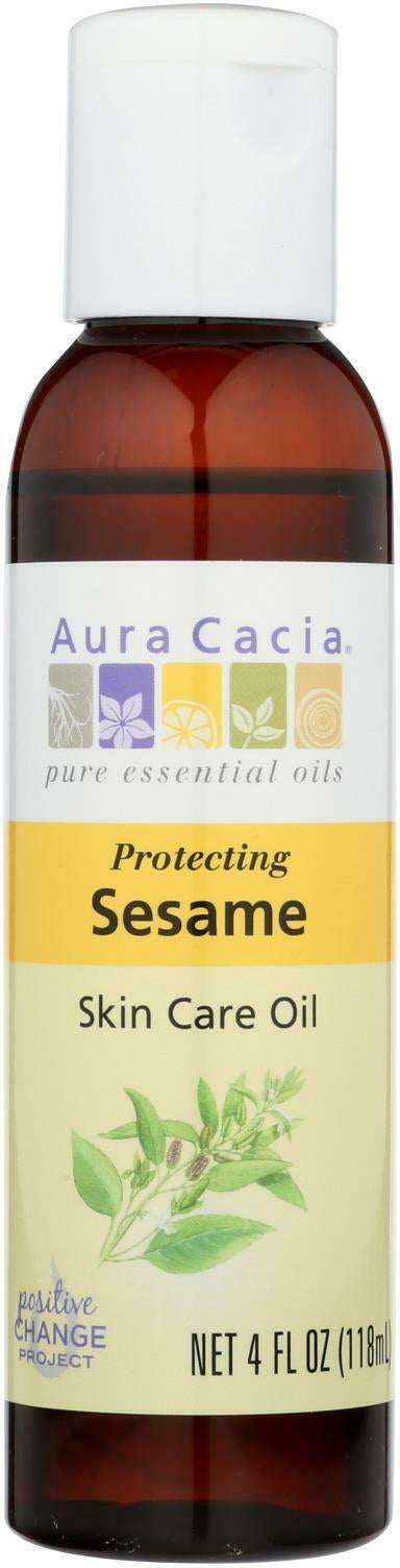 Protecting Sesame Skin Care Oil, 4 Fl Oz (118 mL) Oil , Brand_Aura Cacia Form_Oil Size_4 Oz