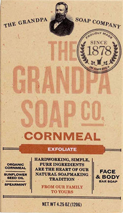 Cornmeal Exfoliate Face & Body Bar Soap, 4.25 Oz (120 g) Bar , Brand_Grandpa Soap Company Form_Bar Size_4.25 Oz