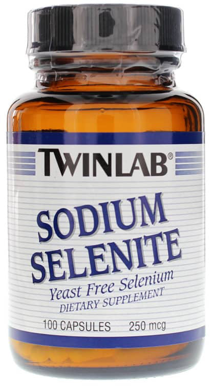 Sodium Selenite (Yeast Free Selenium), 250 mcg, 100 Capsules , Brand_TwinLab Form_Capsules Potency_250 mcg Size_100 Caps