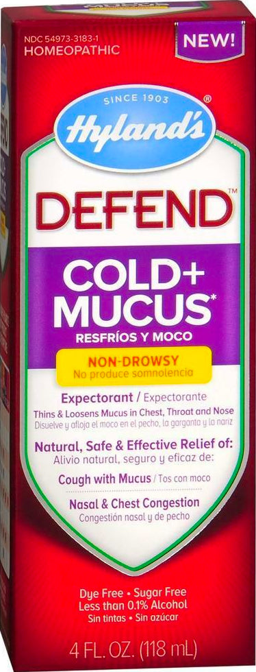 Hyland's Homeopathic Defend Cold Plus Mucus, 4 Fluid Ounce , Brand_Hyland's Homeopathic Form_Liquid Size_4 Fl Oz