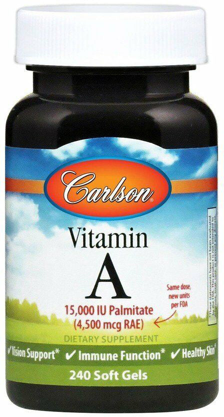 Vitamin A Palmitate, 15000 IU, 240 Softgels , Brand_Carlson Labs Form_Softgels Size_240 Caps