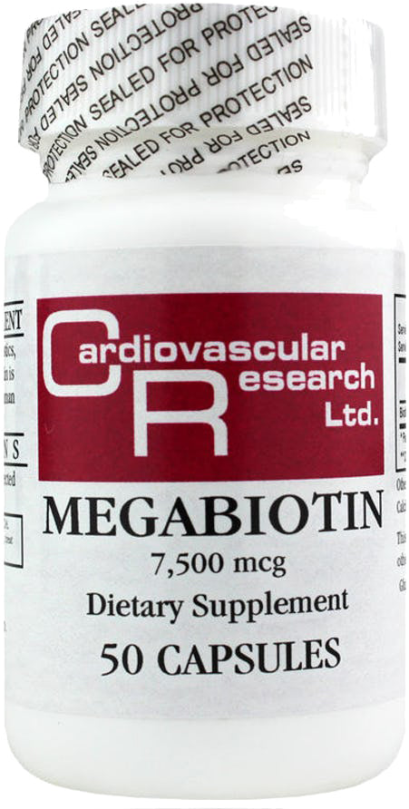 Megabiotin, 7500 mcg, 50 Capsules , Brand_Ecological Formulas Potency_7500 mcg Size_50 Caps