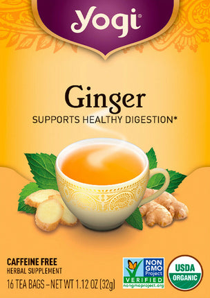 Ginger, 1.12 Oz (32 g) 16 Tea Bags , Brand_Yogi Tea Form_Tea Bags Size_16 Count