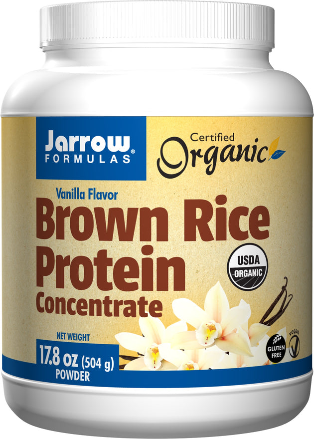 Brown Rice Protein Vanilla, 17.8 oz (504 g) , Brand_Jarrow Formulas Flavor_Vanilla Form_Powder Size_17.8 Oz