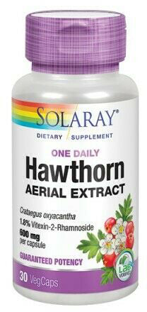 One Daily Hawthorn Extract 600 mg, 30 Capsules , Brand_Solaray Form_Capsules Potency_600 mg Size_30 Caps