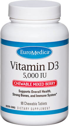 Vitamin D3 Mixed Berry, 5000 IU, 90 Chewable Tablets ,