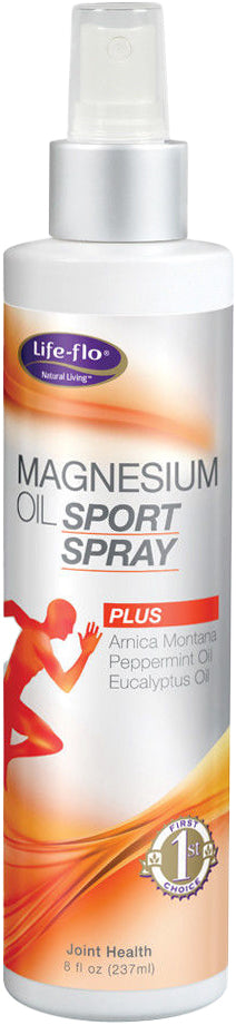 Magnesium Oil Sport Spray Plus with Arnica Peppermint Oil and Eucalyptus Oil, 8 Fl Oz (237 mL) Spray , Brand_Life Flo Form_Spray Size_8 Fl Oz