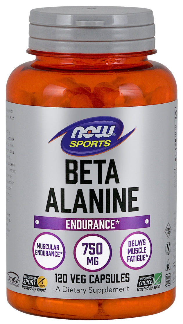 Beta-Alanine 750 mg, 120 Capsules , Brand_NOW Foods Potency_750 mg Size_120 Caps