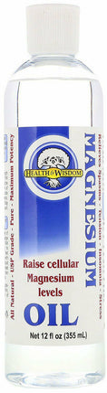 Magnesium Oil USP, (Sprayer Available), 12 Fl Oz (355 mL) Oil , Brand_Health and Wisdom Form_Oil Size_12 Fl Oz