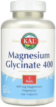 Magnesium Glycinate 400, 400 mg, 180 Tablets , Brand_Kal Form_Tablets Potency_400 mg Size_180 Tabs