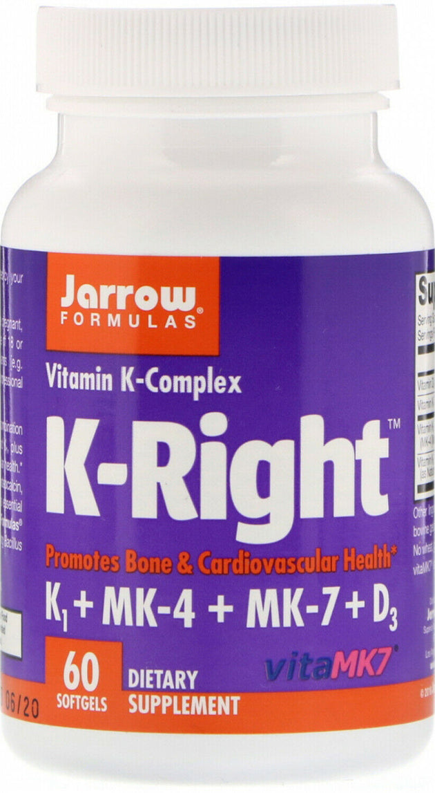 K-Right Vitamin K, k1 + Mk-4 + Mk-7 + D3, 60 Softgels