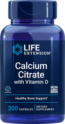 Calcium Citrate with Vitamin D, 200 Capsules ,