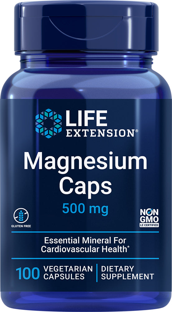 Magnesium Caps 500 mg, 100 Vegetarian Capsules ,
